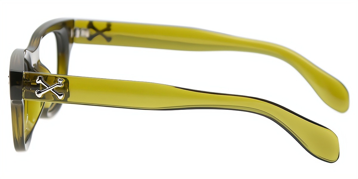 Green Horn Retro Horn Plastic Eyeglasses