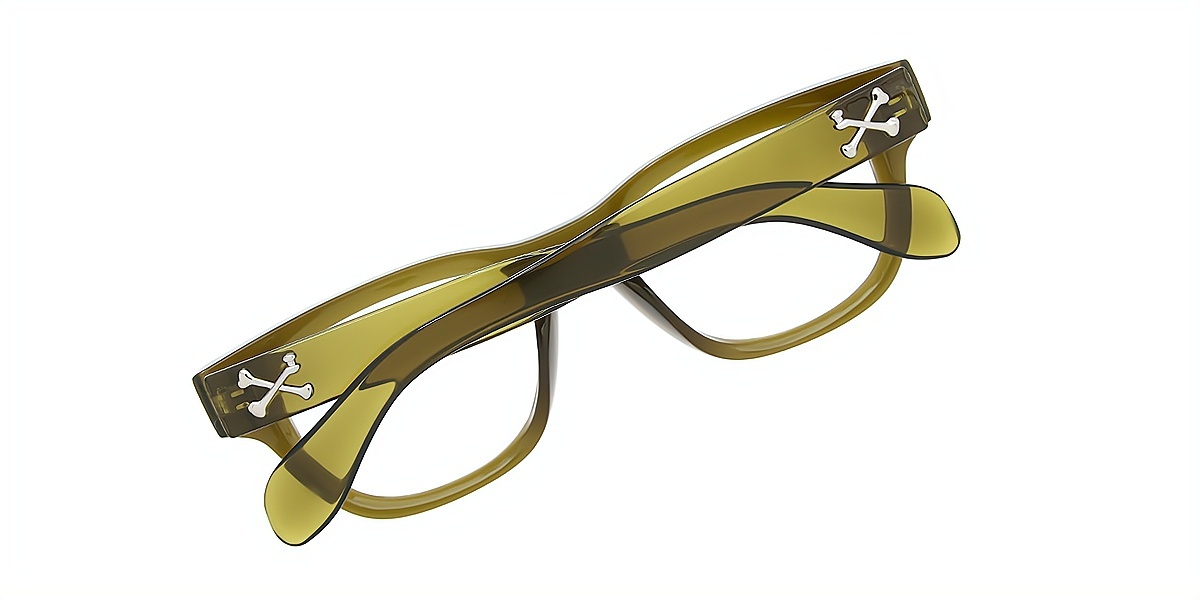 Green Horn Retro Horn Plastic Eyeglasses