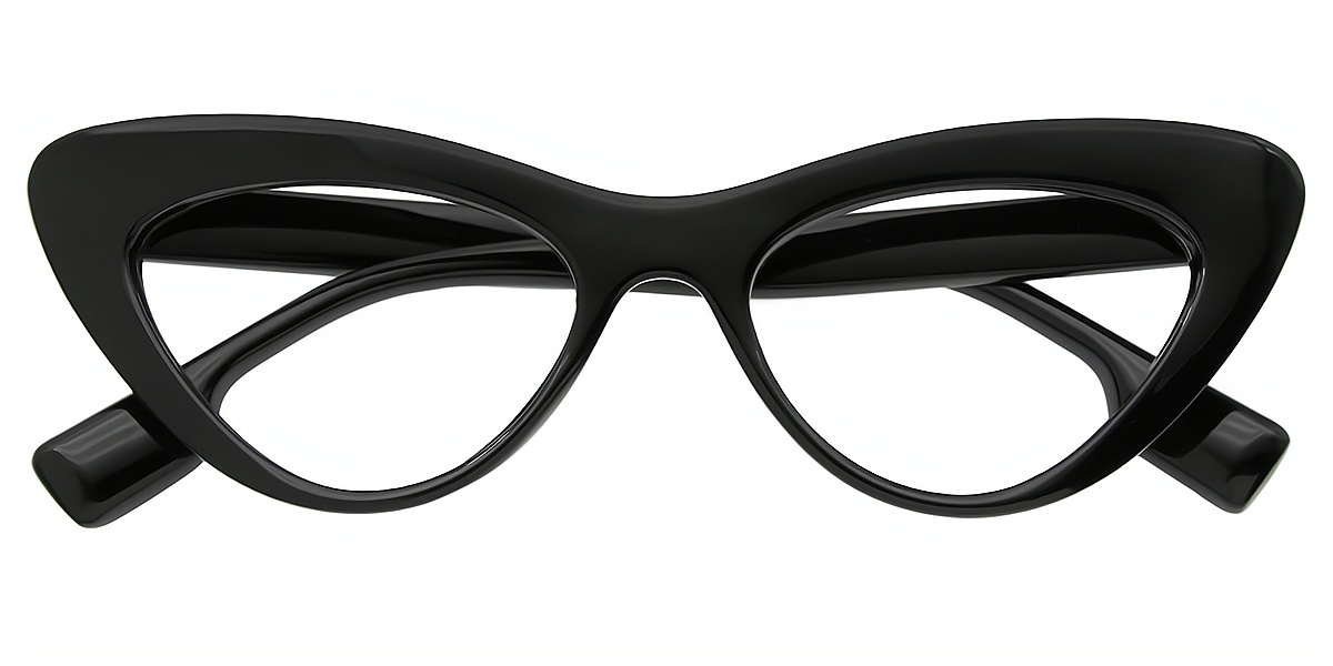 Black Cat Eye Chic Plastic Eyeglasses