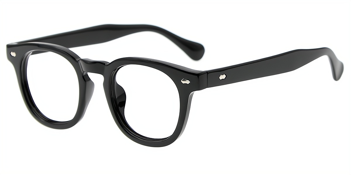 Black Horn Chic Horn Plastic Eyeglasses