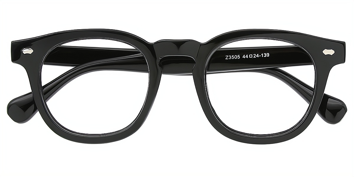 Black Horn Chic Horn Plastic Eyeglasses