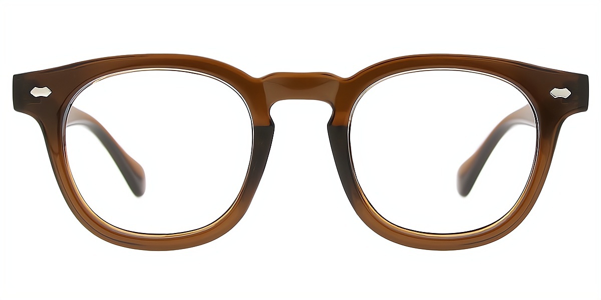 Brown Horn Chic Horn Plastic Eyeglasses