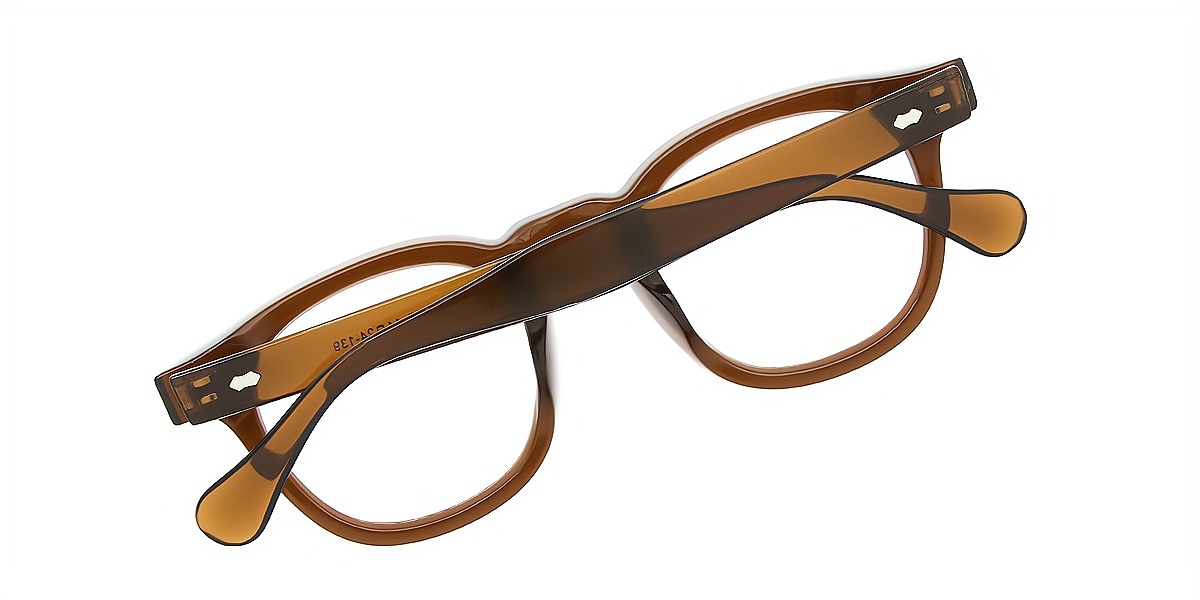 Brown Horn Chic Horn Plastic Eyeglasses