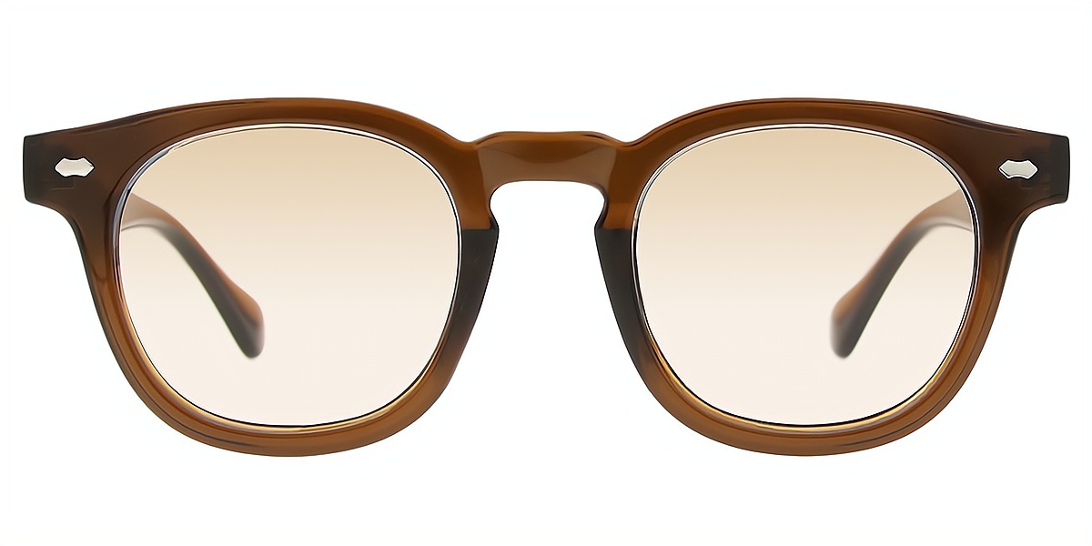 Brown Horn Chic Horn Plastic Eyeglasses