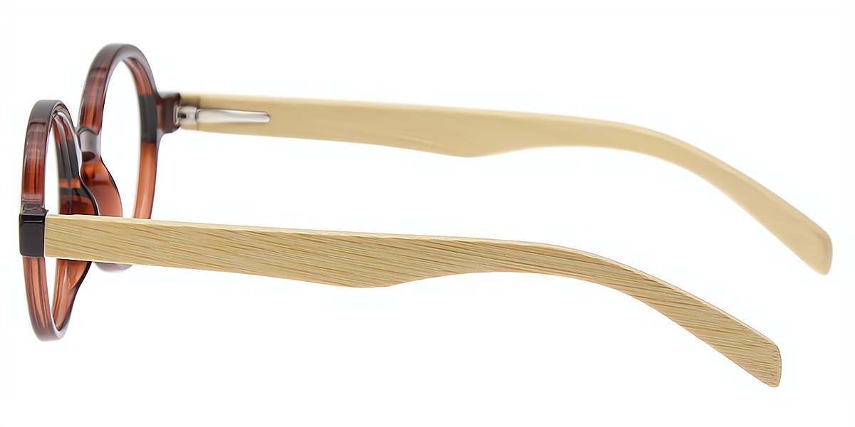 Brown Round Retro TR90 Eyeglasses