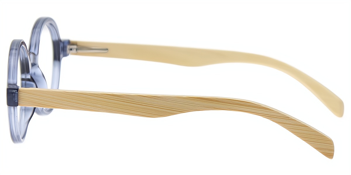 Blue Gray Round Retro TR90 Eyeglasses