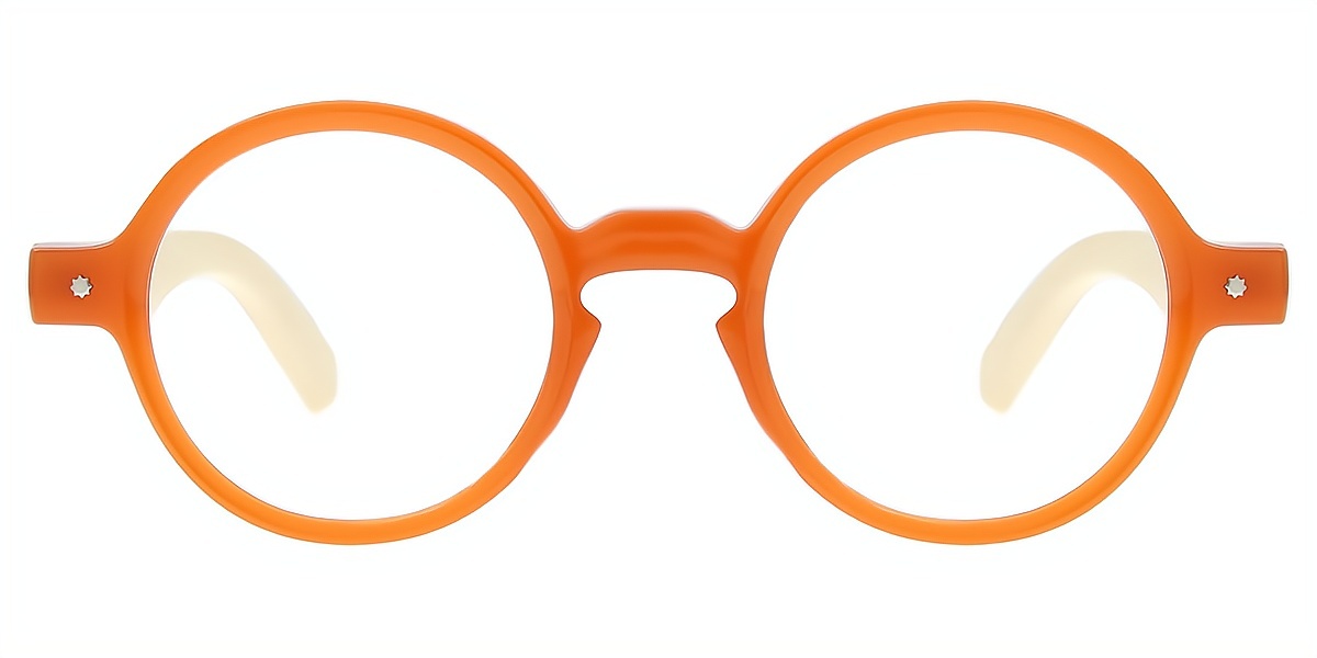 Orange Round Retro TR90 Eyeglasses
