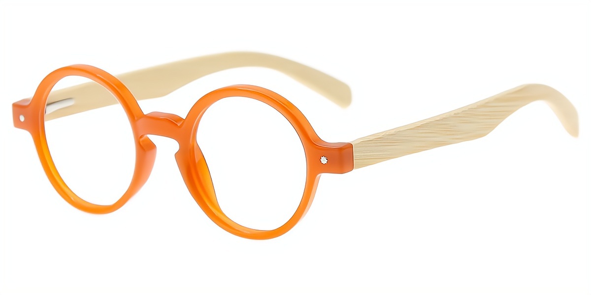 Orange Round Retro TR90 Eyeglasses