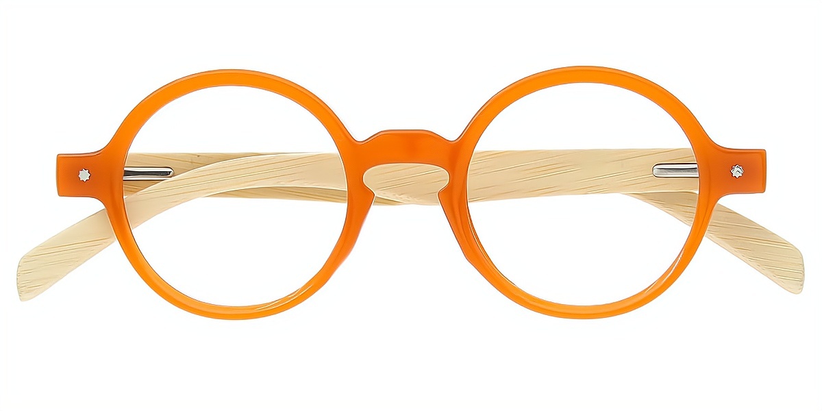 Orange Round Retro TR90 Eyeglasses