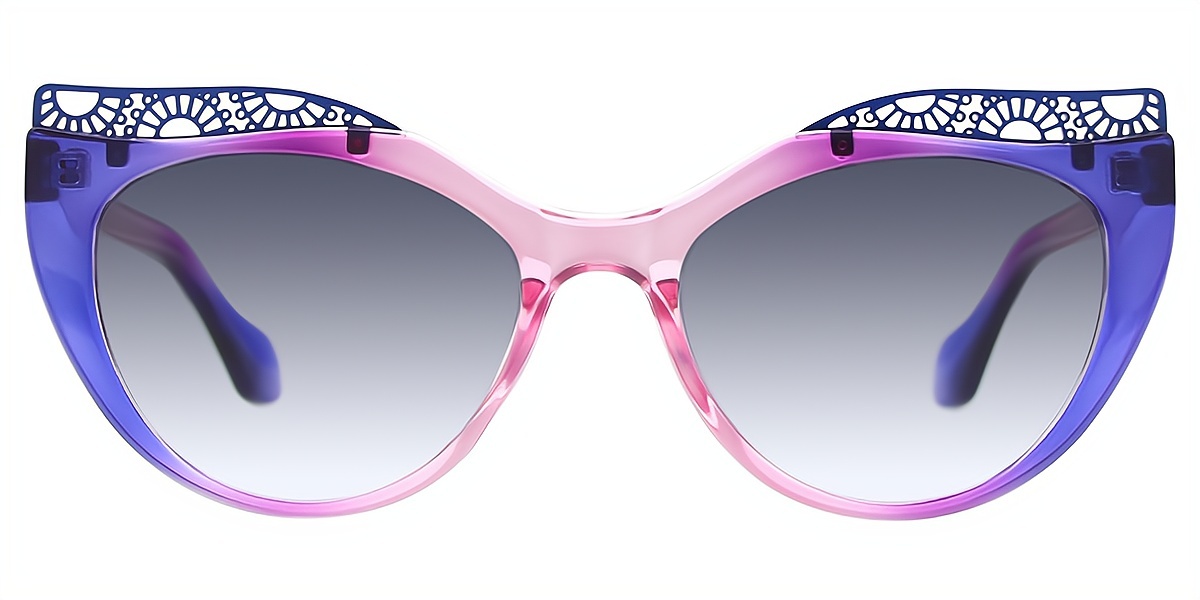 Purple Cat Eye Ornate Plastic Eyeglasses