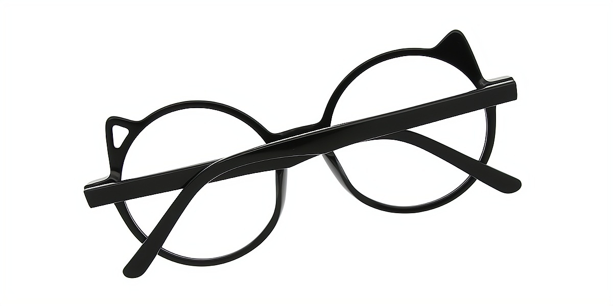 Black Round Elaborate Acetate Eyeglasses