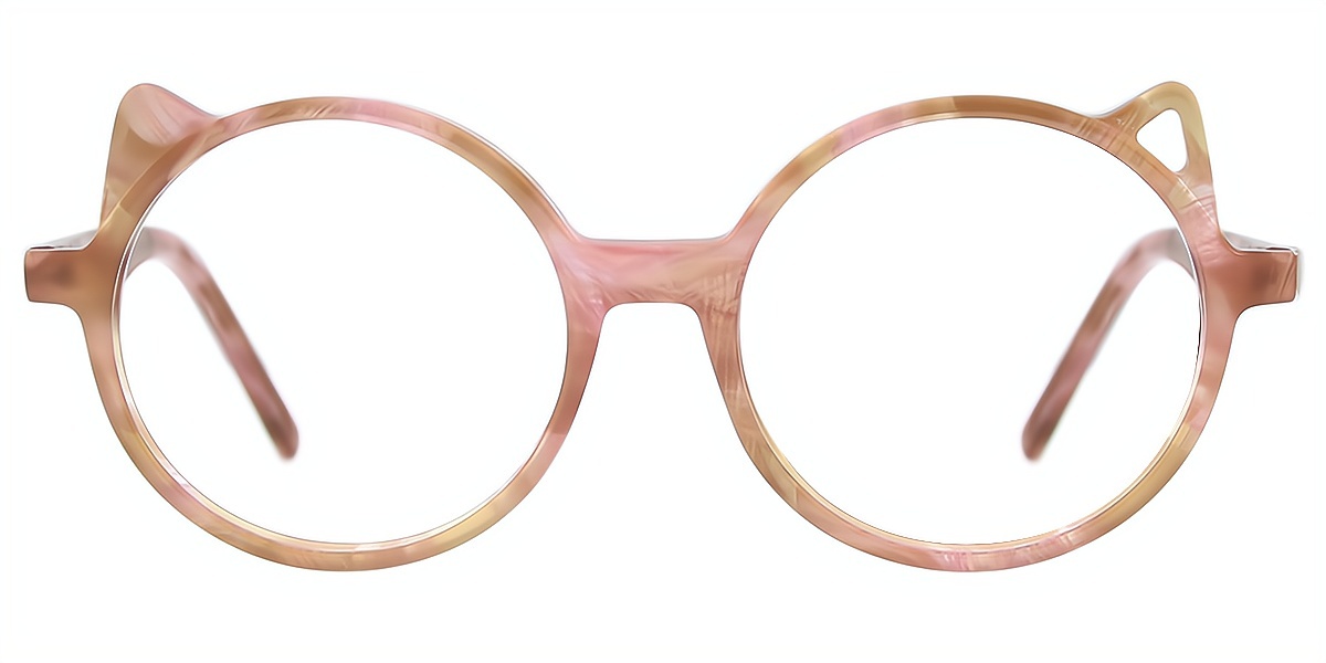 Brown Round Elaborate Acetate Eyeglasses