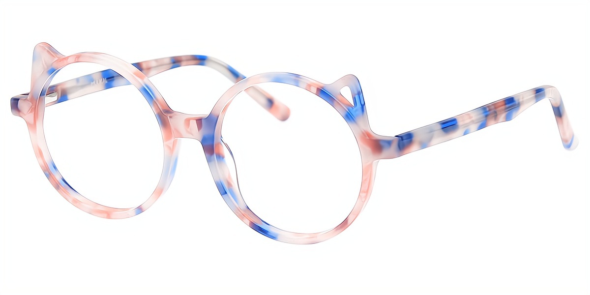 Multicolor Round Elaborate Acetate Eyeglasses