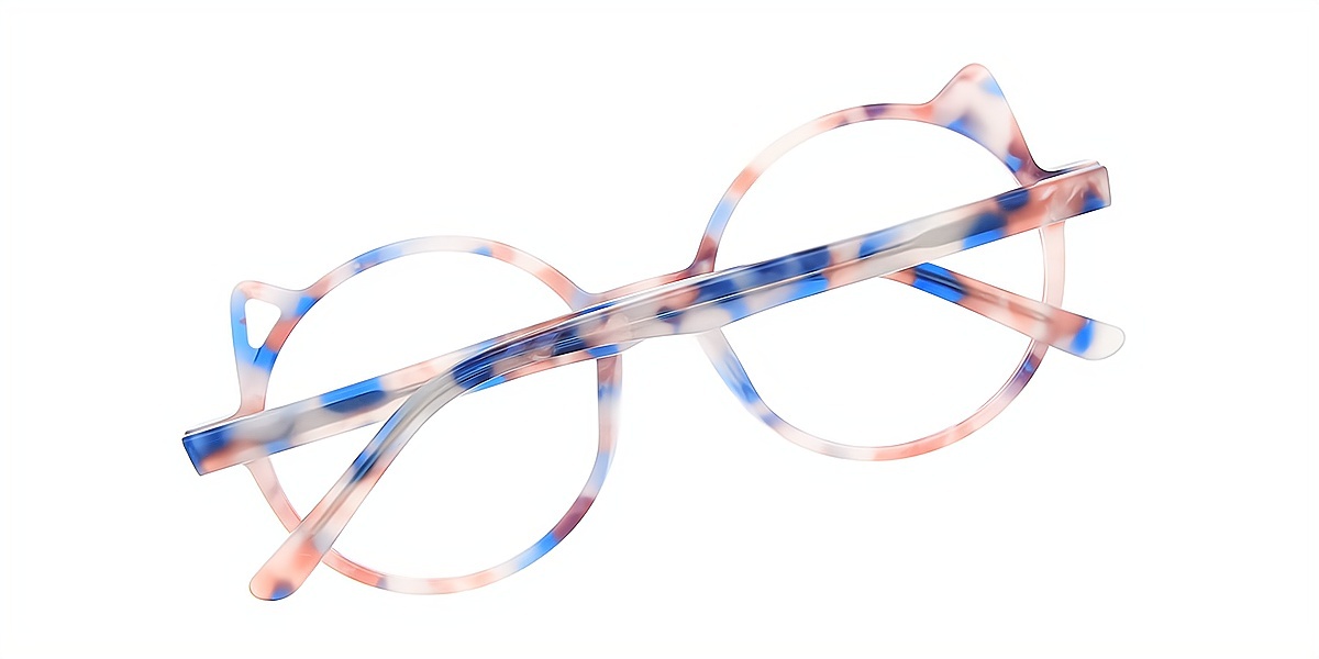 Multicolor Round Elaborate Acetate Eyeglasses