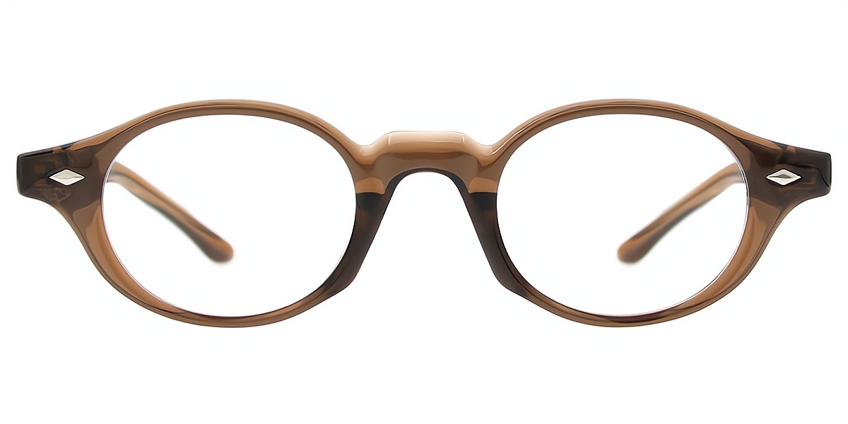 Brown Oval Chic TR90 Eyeglasses