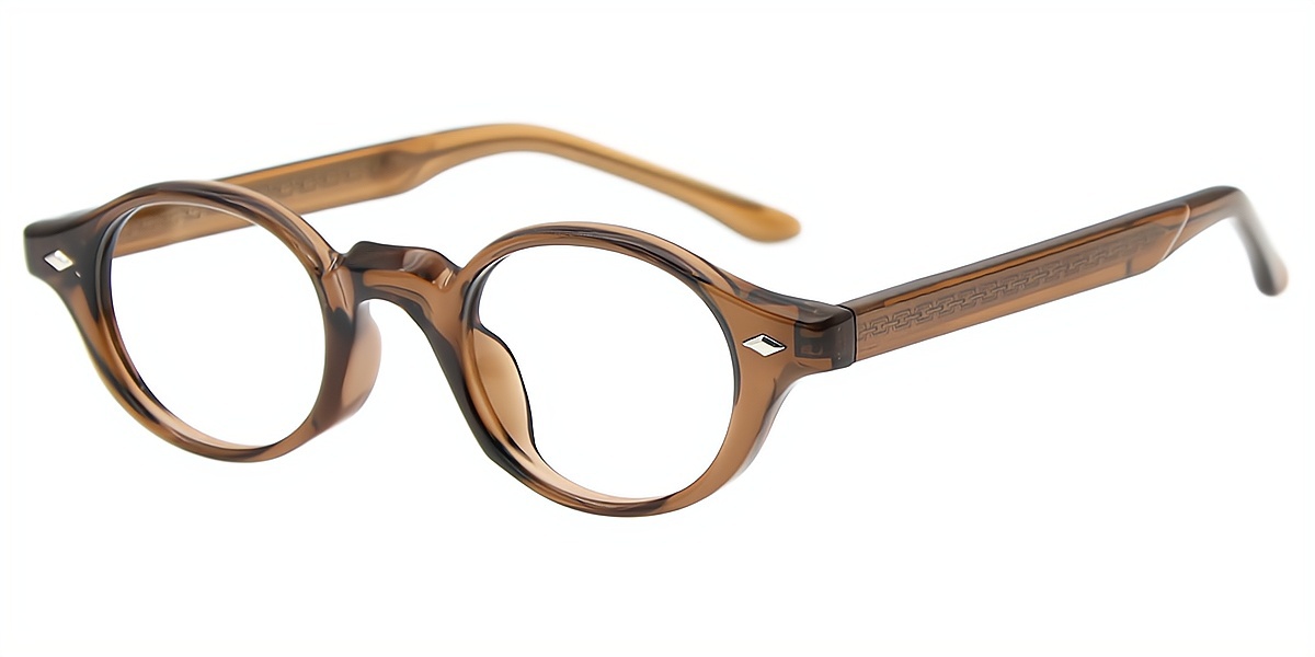 Brown Oval Chic TR90 Eyeglasses