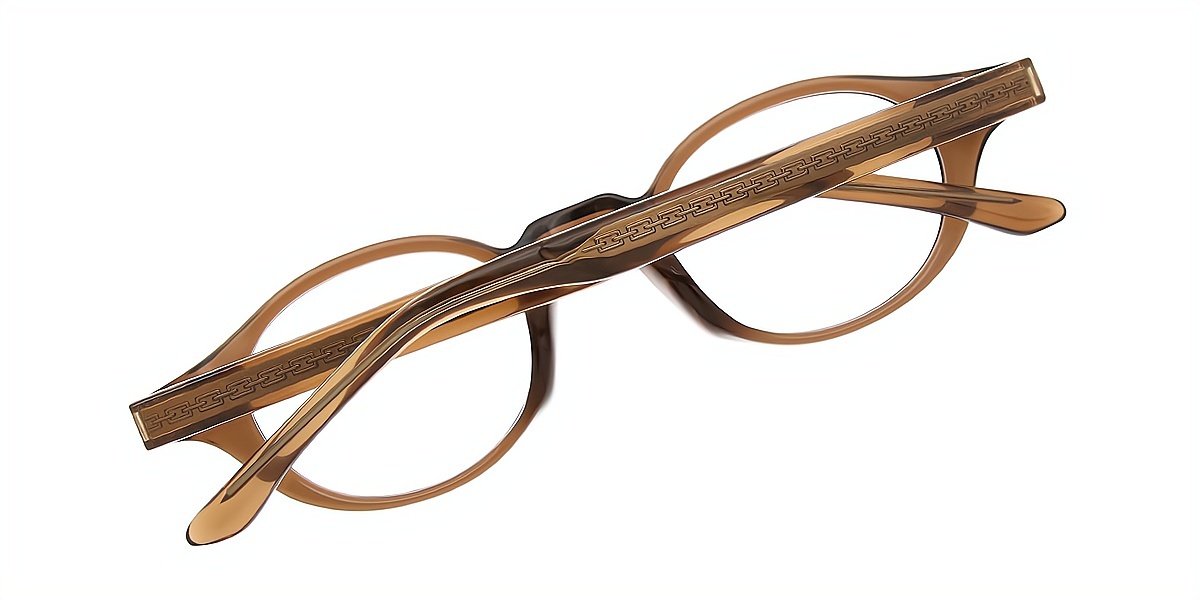 Brown Oval Chic TR90 Eyeglasses