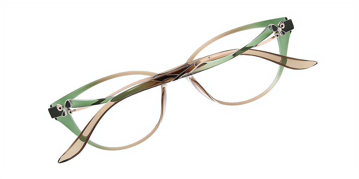 Mix Cat Eye Elegant Mixed Materials Eyeglasses