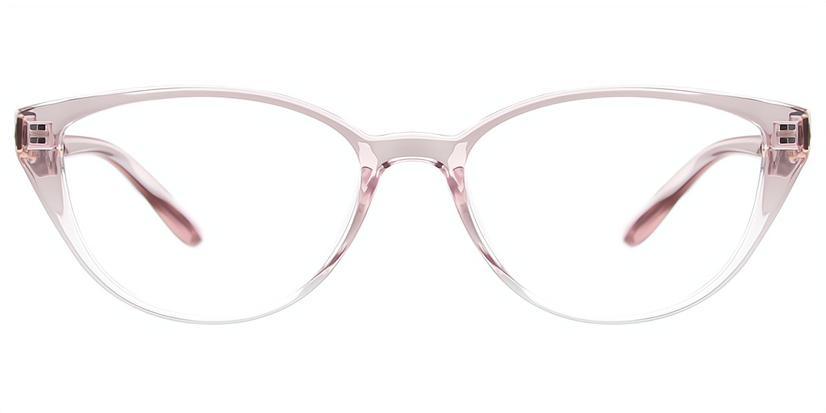 Pink Cat Eye Elegant Mixed Materials Eyeglasses