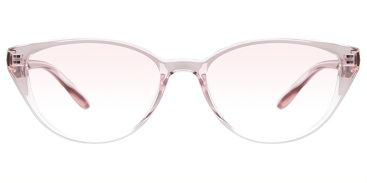 Pink Cat Eye Elegant Mixed Materials Eyeglasses