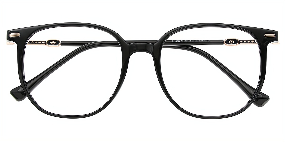 Black Horn Simple Lightweight TR90 Eyeglasses