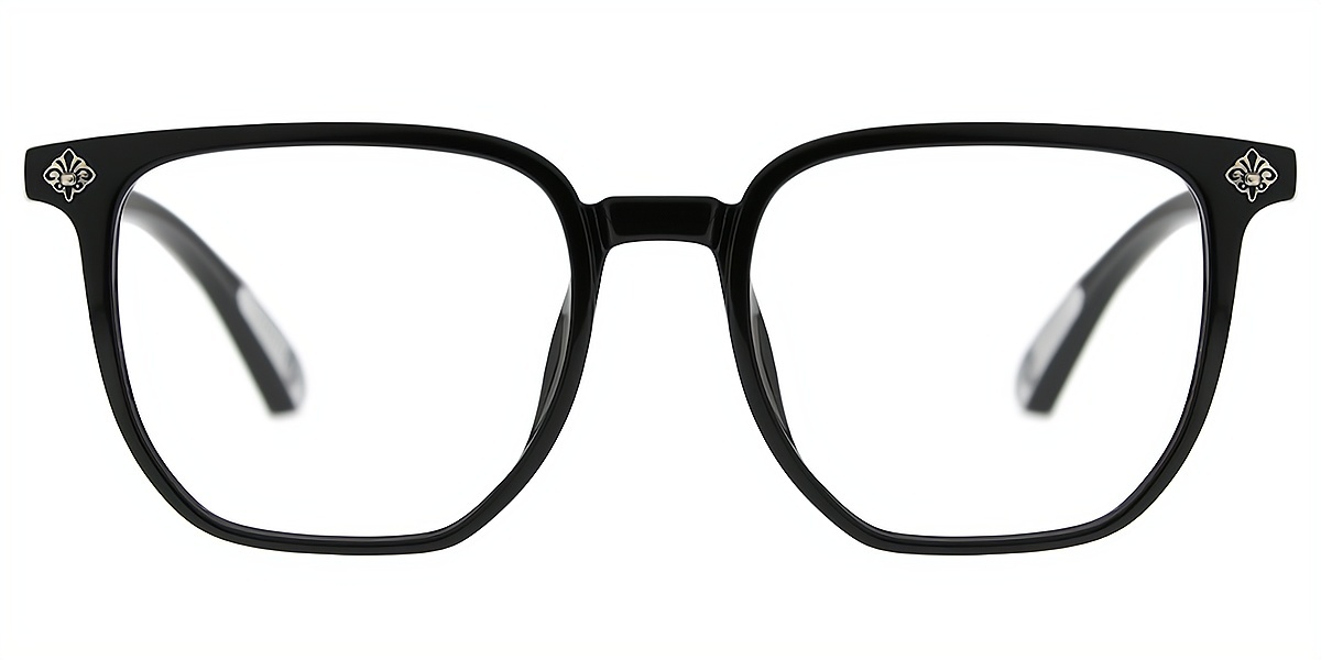 Black Horn Oversized Plastic Eyeglasses