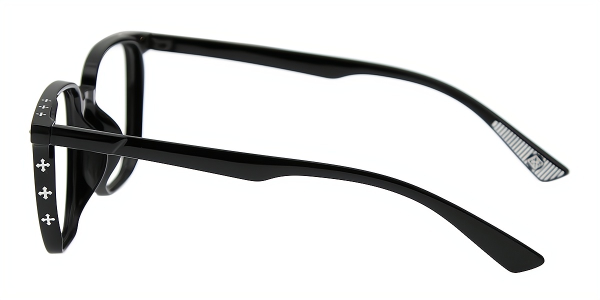 Black Horn Oversized Plastic Eyeglasses