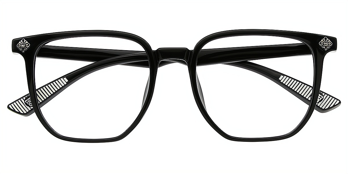 Black Horn Oversized Plastic Eyeglasses