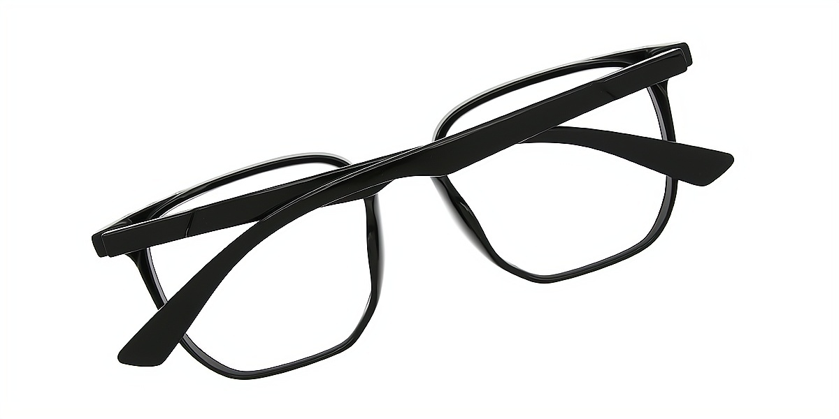 Black Horn Oversized Plastic Eyeglasses