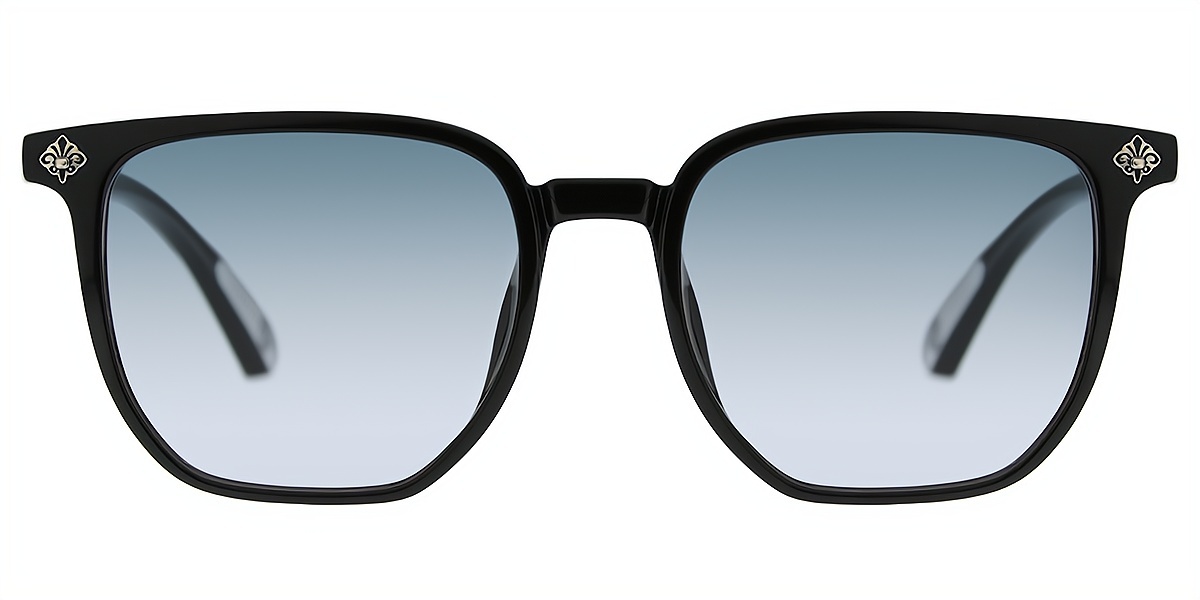 Black Horn Oversized Plastic Eyeglasses