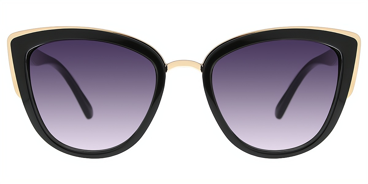 Black Cat Eye Oversized Plastic Eyeglasses