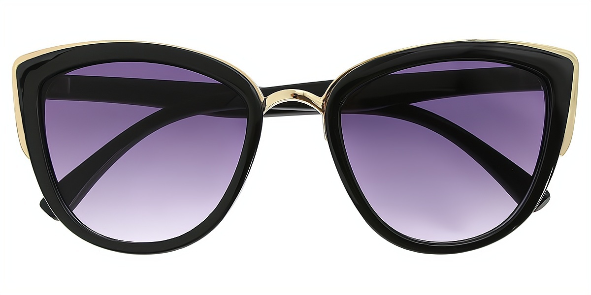 Black Cat Eye Oversized Plastic Eyeglasses