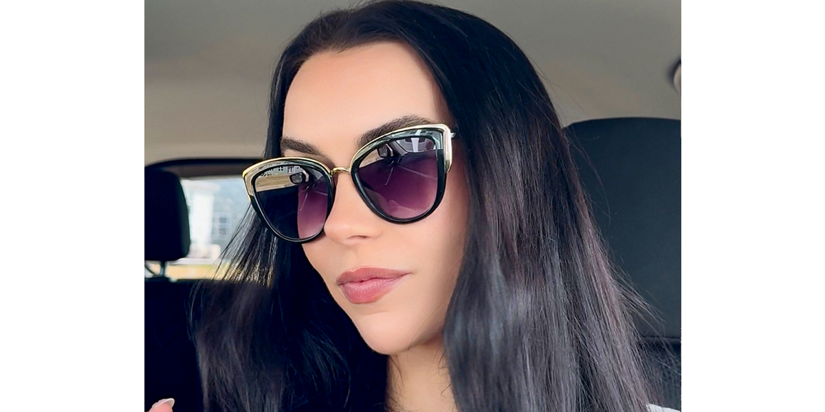 Black Cat Eye Oversized Plastic Eyeglasses
