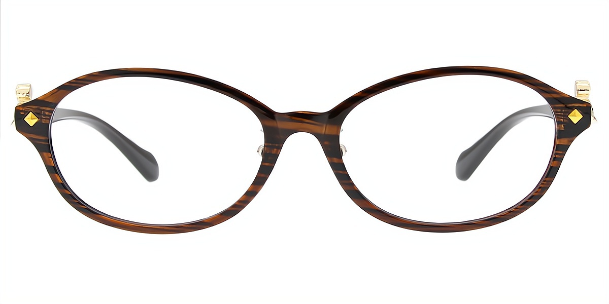 Tortoise Oval Elaborate Plastic Eyeglasses