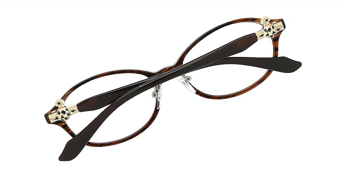 Tortoise Oval Elaborate Plastic Eyeglasses