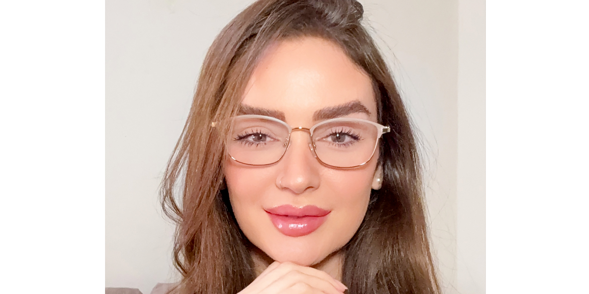 Brown Gold Browline Simple Elegant Metal Eyeglasses