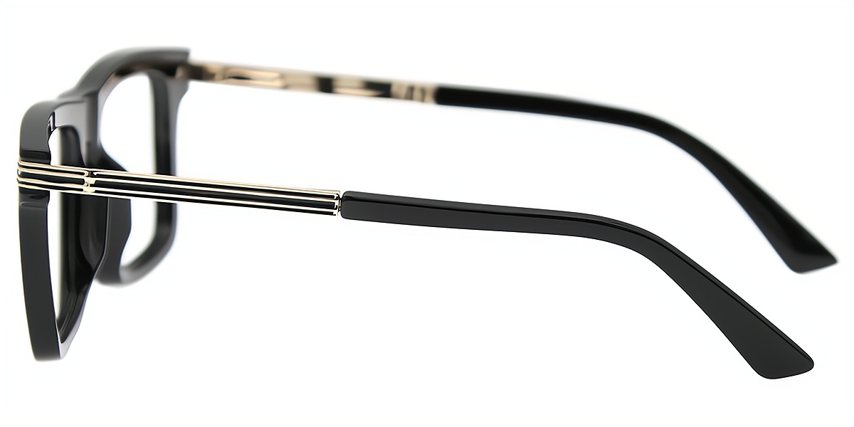 Black Rectangle Oversized Chic TR90 Eyeglasses