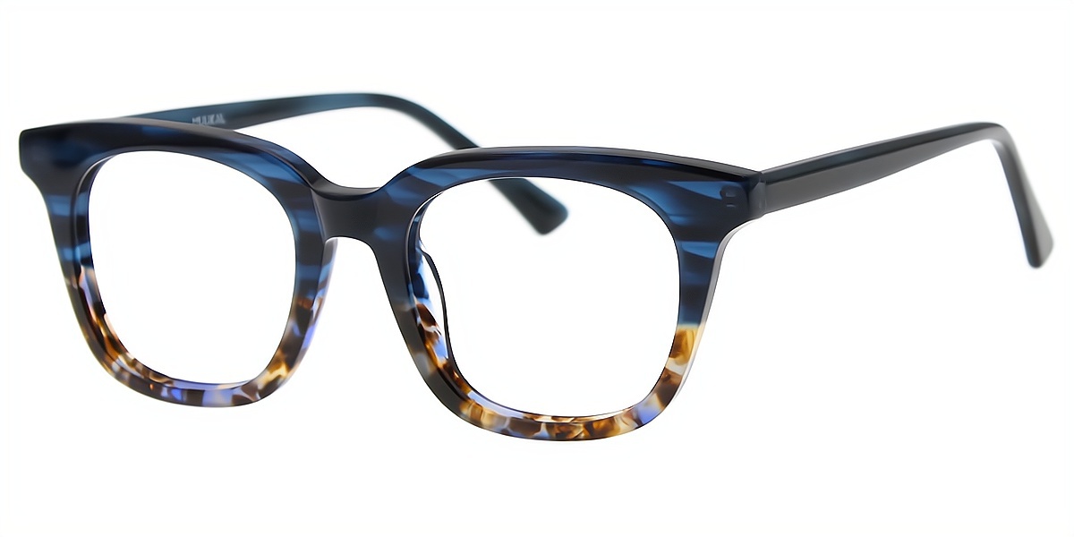 Blue Horn Ornate Acetate Eyeglasses