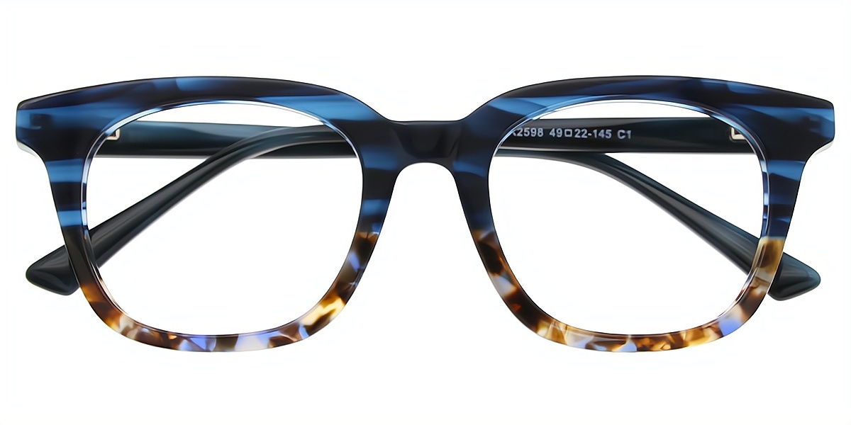 Blue Horn Ornate Acetate Eyeglasses