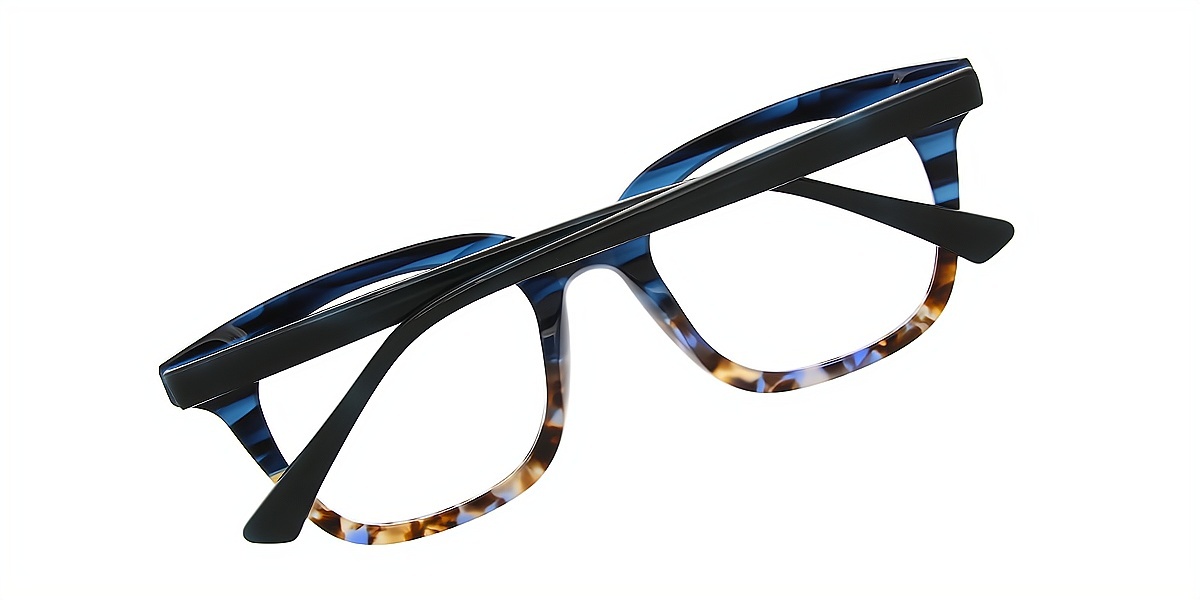 Blue Horn Ornate Acetate Eyeglasses