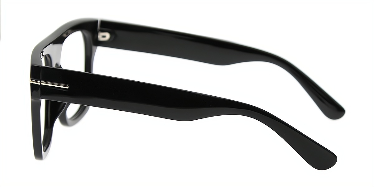 Black Geometric Oversized Chic TR90 Eyeglasses