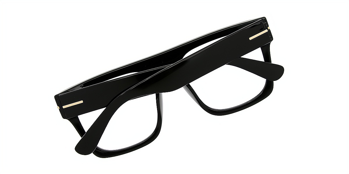 Black Geometric Oversized Chic TR90 Eyeglasses