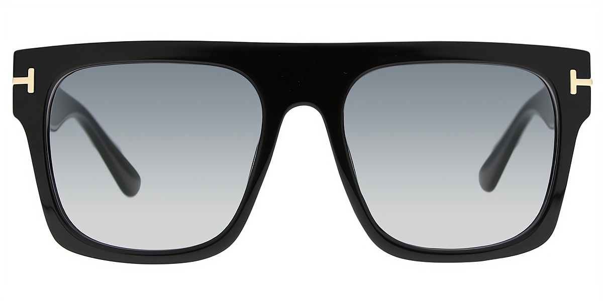 Black Geometric Oversized Chic TR90 Eyeglasses