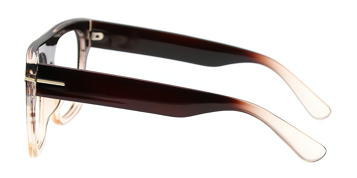 Brown Geometric Oversized Chic TR90 Eyeglasses