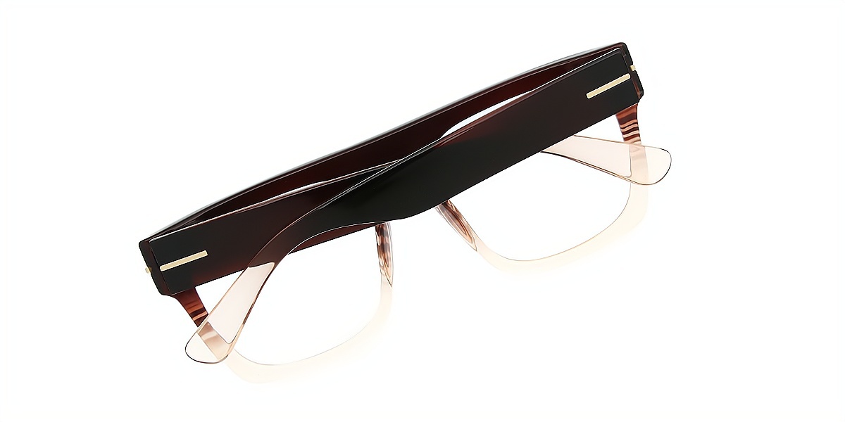 Brown Geometric Oversized Chic TR90 Eyeglasses