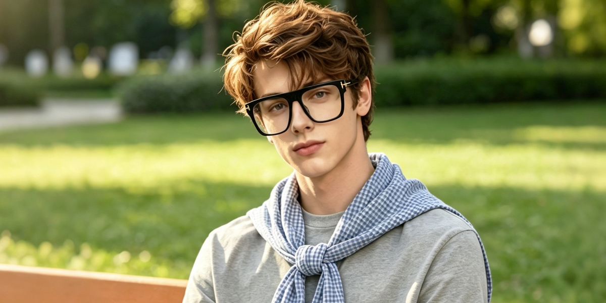 Black Geometric Oversized Chic TR90 Eyeglasses