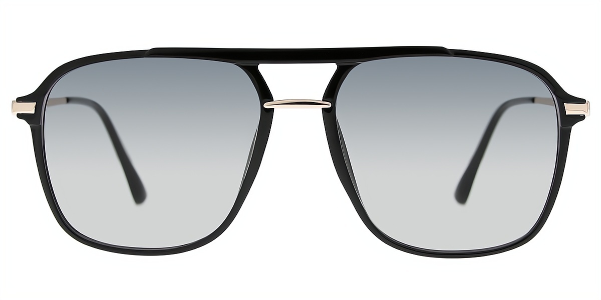 Black Aviator Classic Mixed Materials Eyeglasses