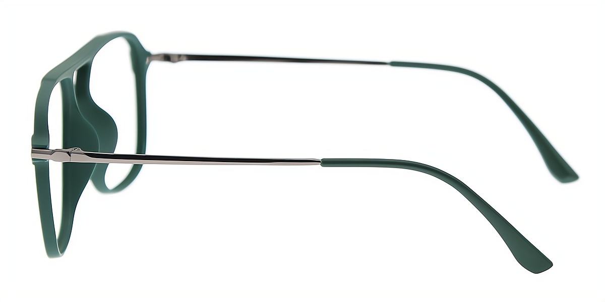 Green Aviator Classic Mixed Materials Eyeglasses