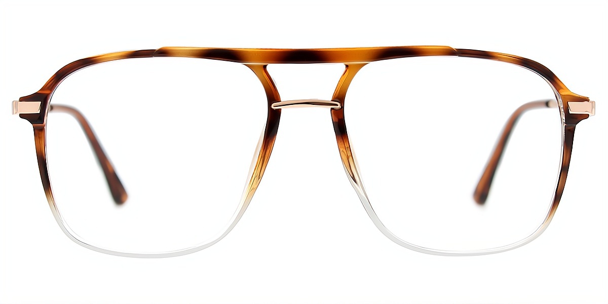 Tortoise Aviator Classic Mixed Materials Eyeglasses