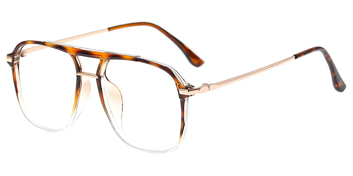Tortoise Aviator Classic Mixed Materials Eyeglasses